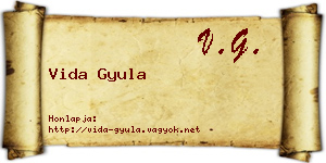 Vida Gyula névjegykártya