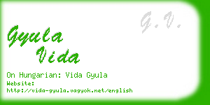 gyula vida business card